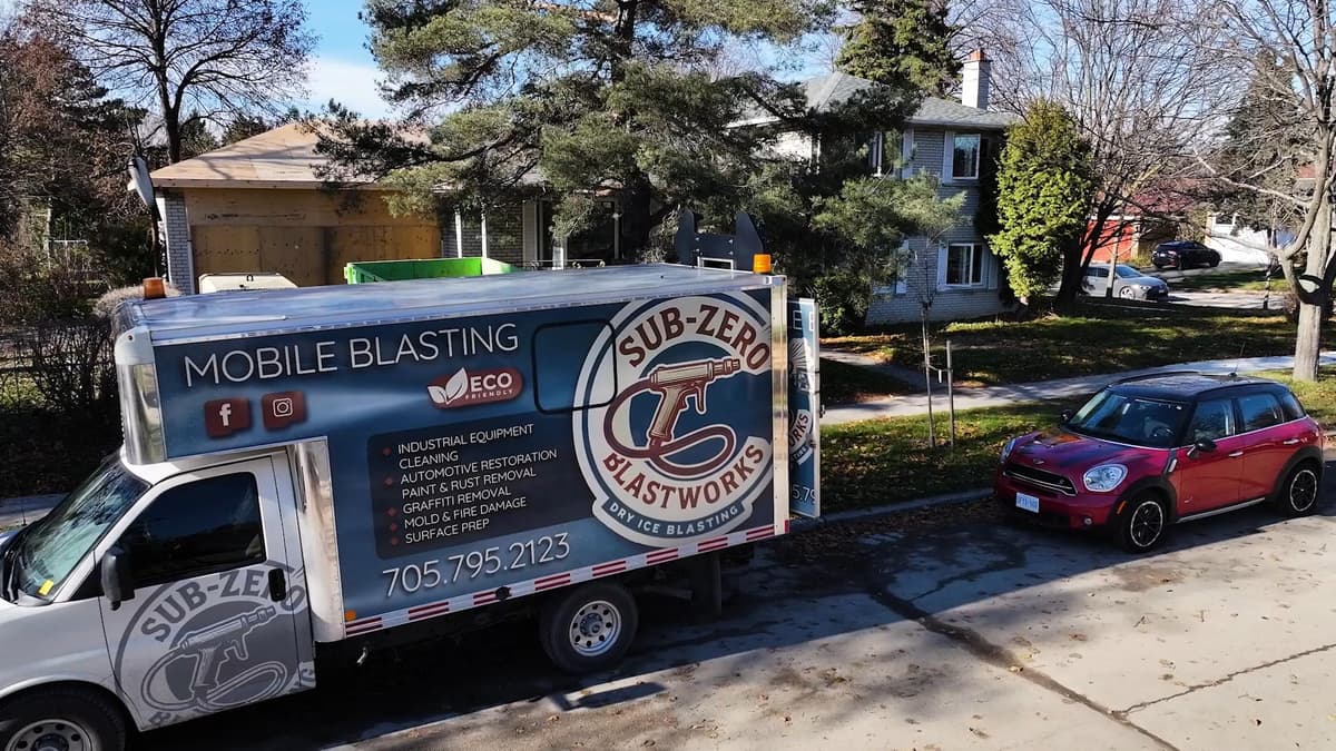 Sub-Zero Blastworks truck on location